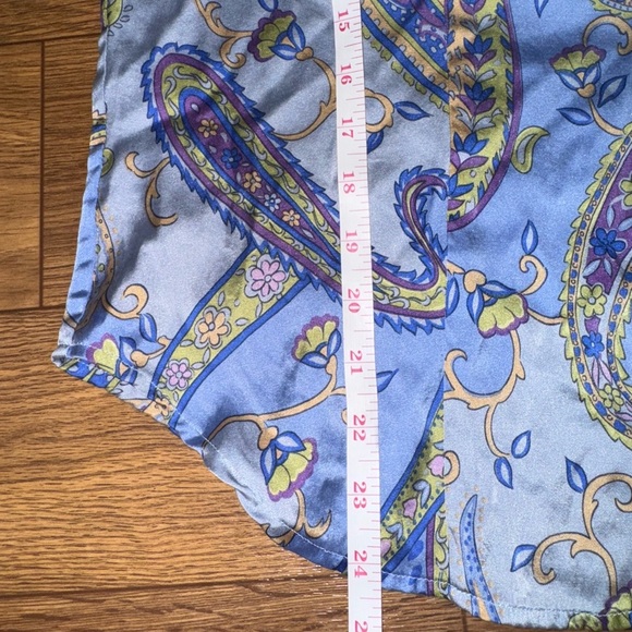 Vintage Talbots Stretch Paisley Print Silk Blend Button Up Women 10 - Picture 7 of 7